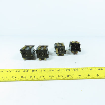 Cutler-Hammer 10250T 3-Position Selector Switches Heavy Duty Black Knob Lot of 4