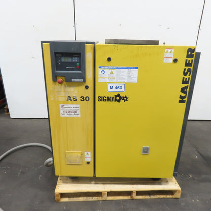 Kaeser AS-30 Sigma 30HP Rotary Screw Air Compressor 124CFM 3Ph 230/460V 125PSI