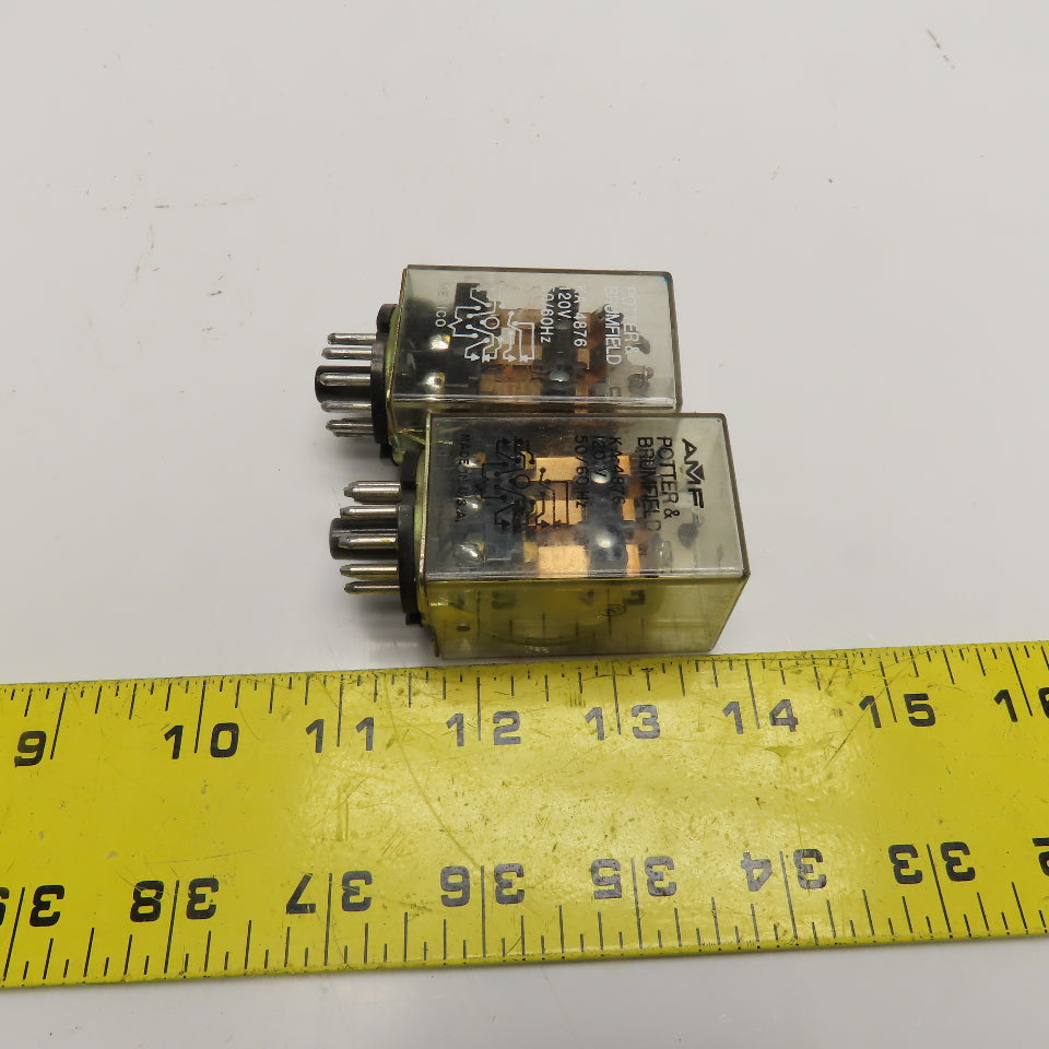 Potter & Brumfield KA-4876 120V 50/60Hz Plug In Relay Lot Of 2