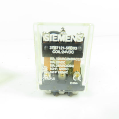 Siemens 3TX7121-5FC03 Relay 120/240VAC 15A 24VDC Coil NEW