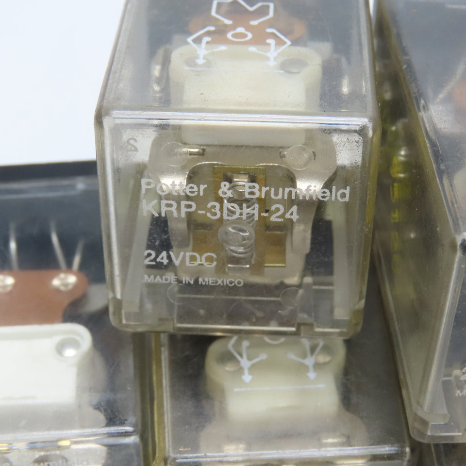 Potter & Brumfield KRP-3DH-24 24VDC Plug In Relay Lot Of 7