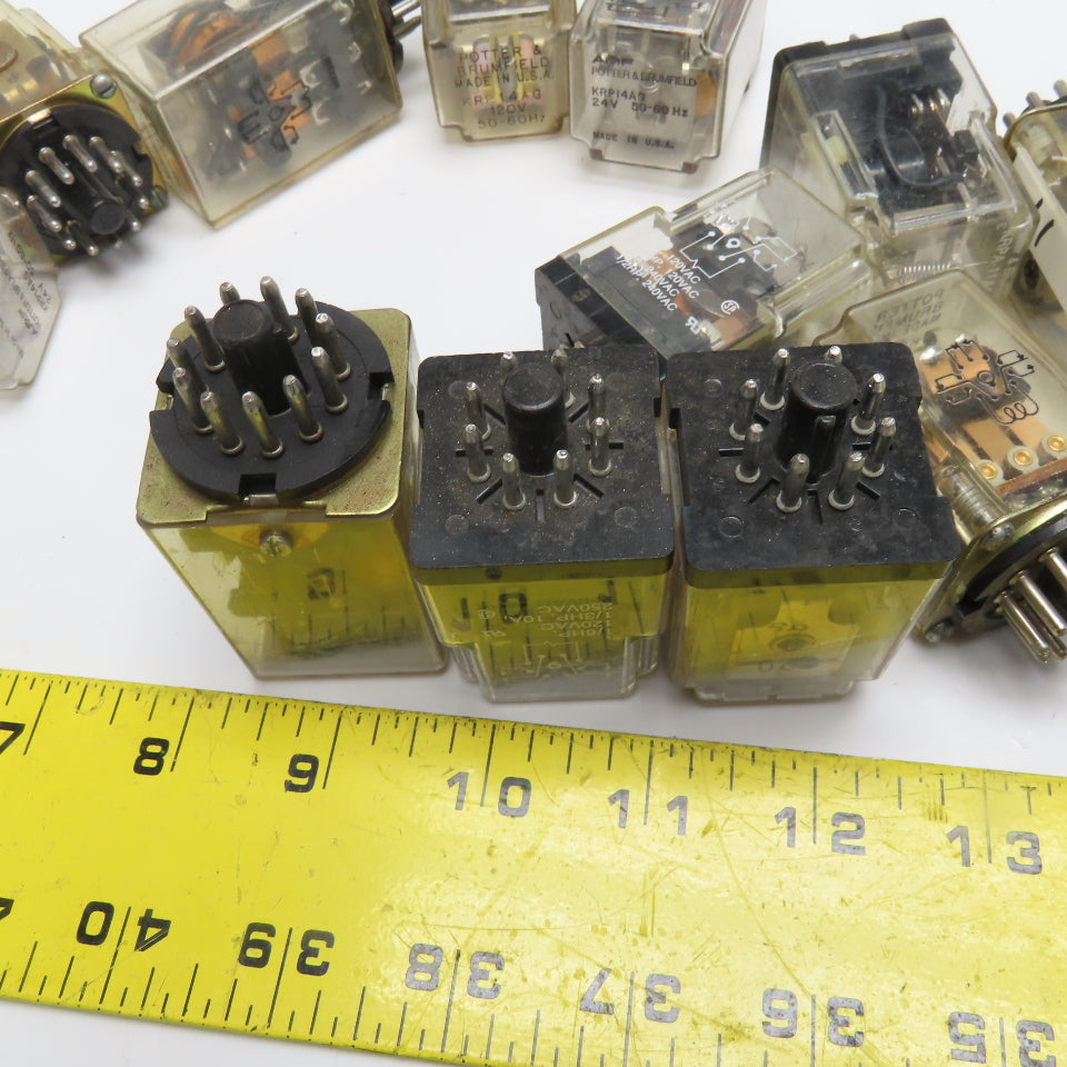 Potter & Brumfield Misc. Lot Plug In Relay 110V 120V 24V 50/60Hz Lot Of 16