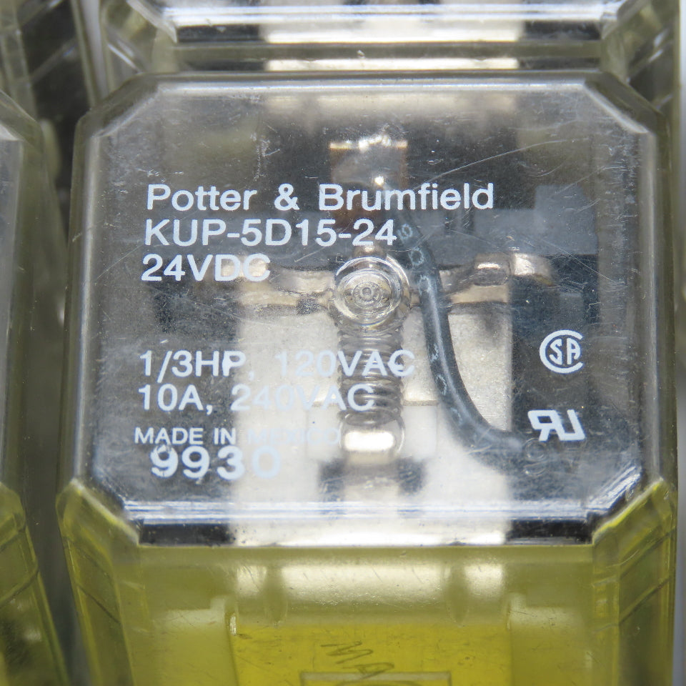 Potter & Brumfield KUP-5D15-24 24VDC Plug On Relay Lot Of 6