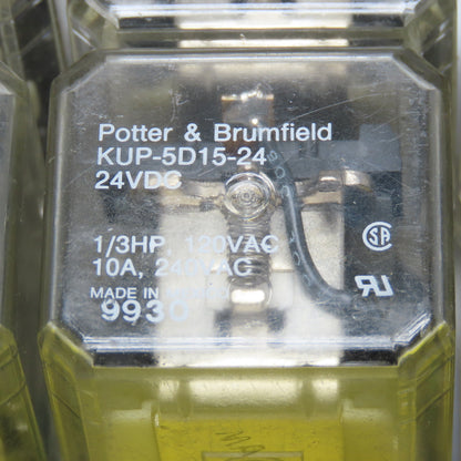 Potter & Brumfield KUP-5D15-24 24VDC Plug On Relay Lot Of 6