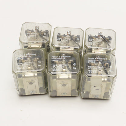 Potter & Brumfield KUP-5D15-24 24VDC Plug On Relay Lot Of 6