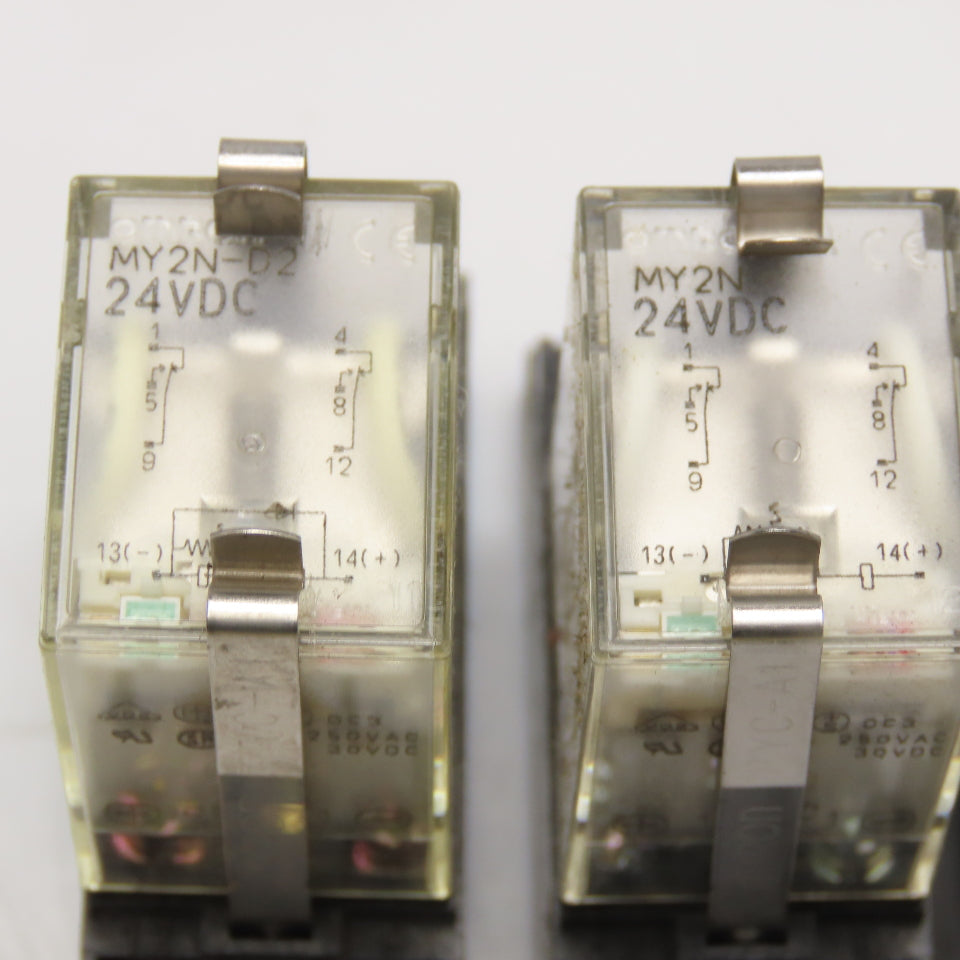 Omron MY2N 24VDC General Purpose Plug In Relay W/ Socket Base Lot Of 5