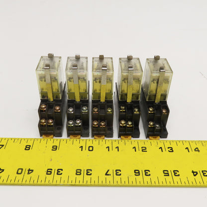 Omron MY2N 24VDC General Purpose Plug In Relay W/ Socket Base Lot Of 5