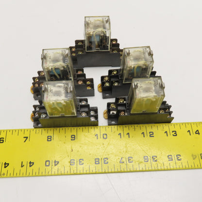 Omron MY2N 24VDC General Purpose Plug In Relay W/ Socket Base Lot Of 5