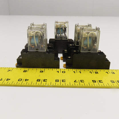 Omron MY2N 24VDC General Purpose Plug In Relay W/ Socket Base Lot Of 5