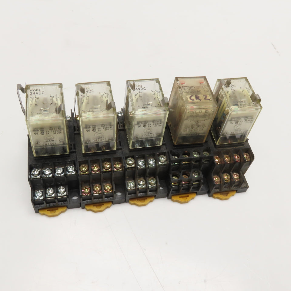Omron MY4N 24VDC General Purpose Plug In Relay W/ Socket Base Lot OF 5 ...