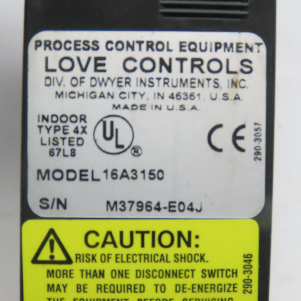 Love Controls 16A3150 Panel Mount Process Controller 100/240V 1Ph