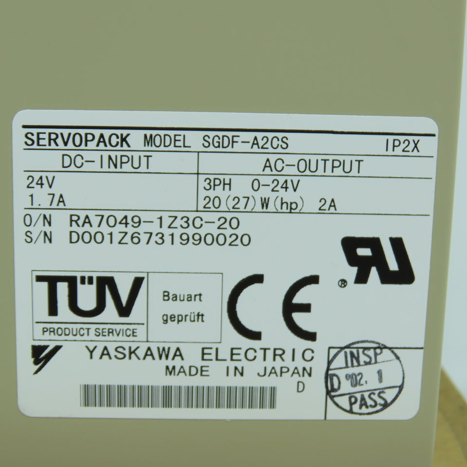 Yaskawa SGDF-A2CS Servo Drive Sigma Mini 24VDC 20W 2A