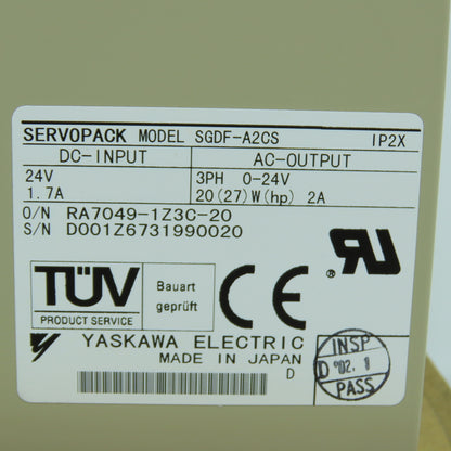 Yaskawa SGDF-A2CS Servo Drive Sigma Mini 24VDC 20W 2A
