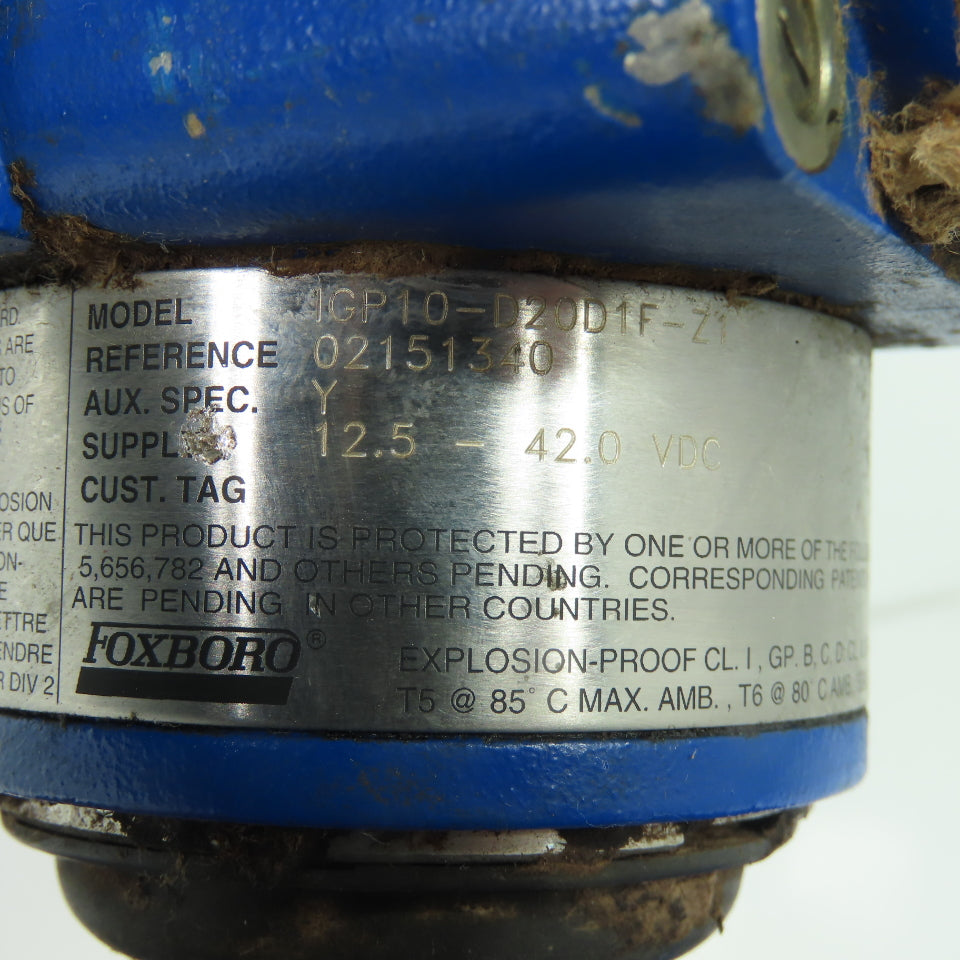 Foxboro IGP10-D20D1F-Z1 Differential Pressure Transmitter 12.5-42VDC 300PSI