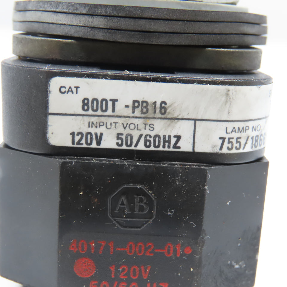 Allen Bradley 800T-PB16 120V 50/60Hz Momentary Contact Illuminated Push Button