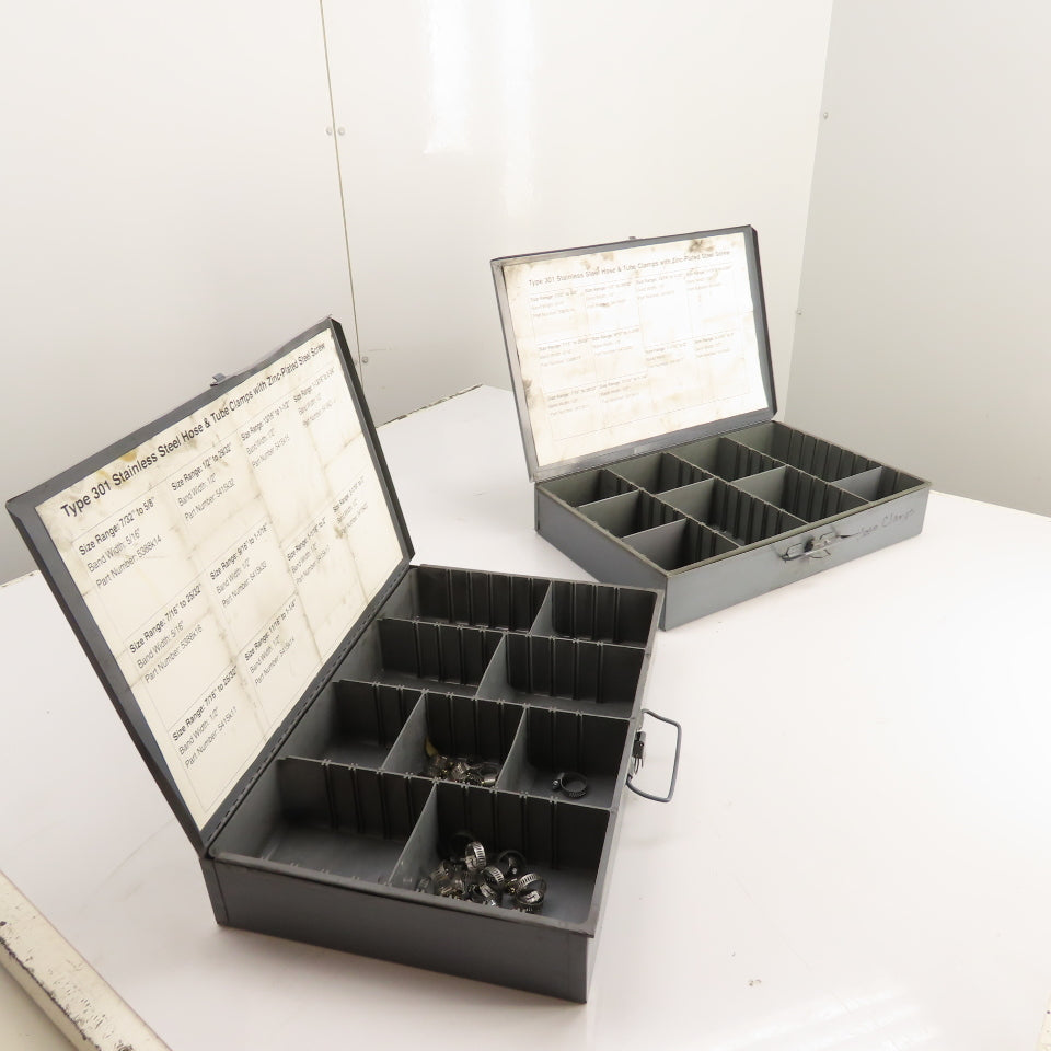 Durham Mfg 18" x 12" x 3" H Metal Compartment Organizer Boxes Lot of 2