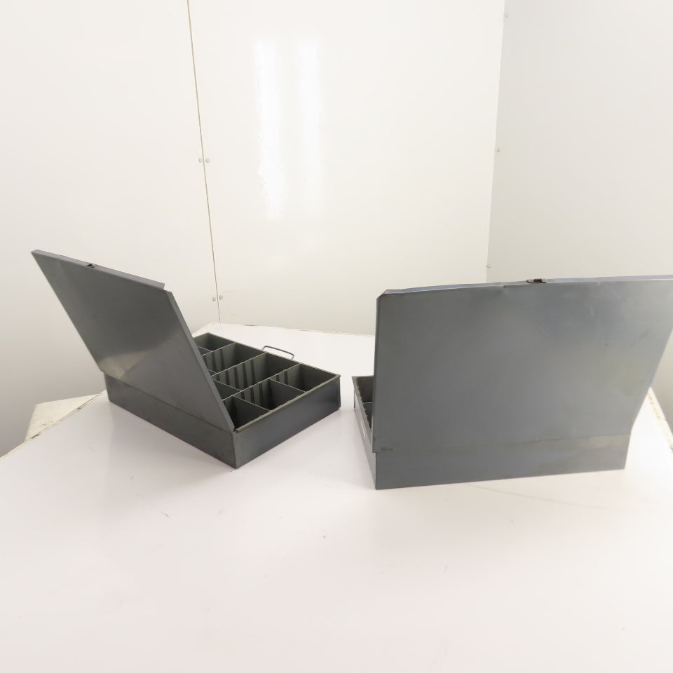 Durham Mfg 18" x 12" x 3" H Metal Compartment Organizer Boxes Lot of 2
