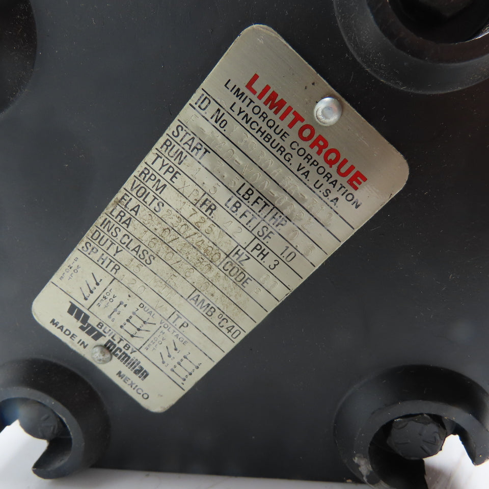 Limitorque 13930456-689F-M40-V00-03P1 0.5HP Electric Motor 3Ph 230/460V 1725RPM