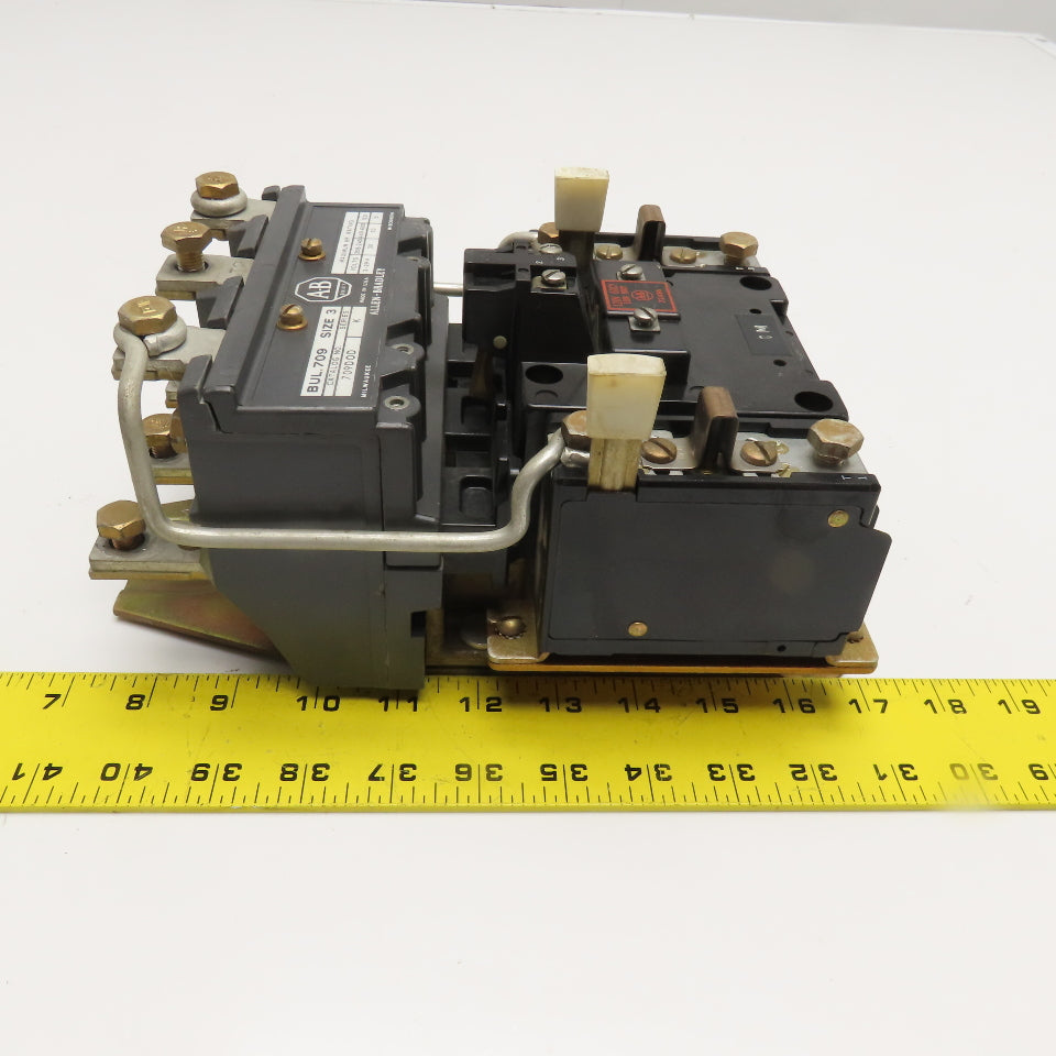 Allen Bradley 709DOD Size 3 Motor Starter Overload 120V Coil 50Hp 600V Max