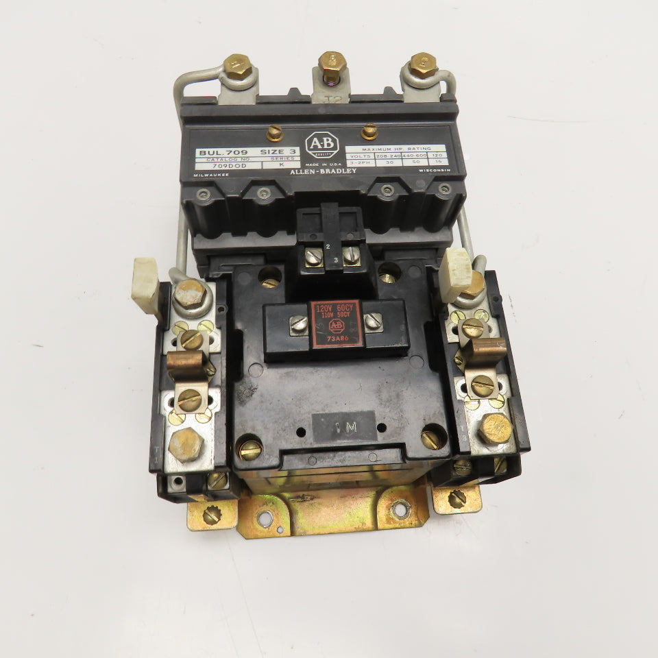 Allen Bradley 709DOD Size 3 Motor Starter Overload 120V Coil 50Hp 600V Max