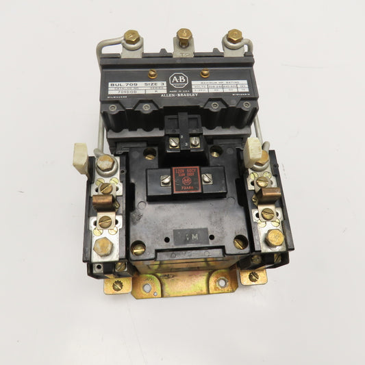 Allen Bradley 709DOD Size 3 Motor Starter Overload 120V Coil 50Hp 600V Max