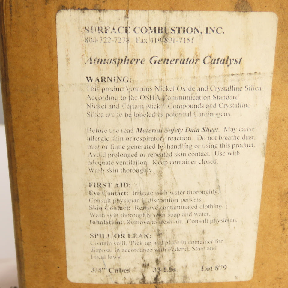 Surface Combustion Atmosphere Generator Catalyst 3/4" Cubes 33lbs