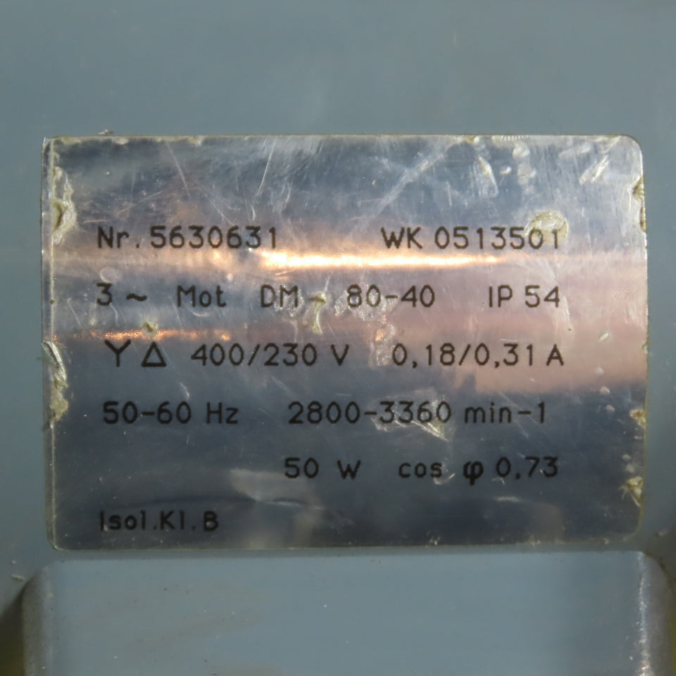 Groschopp Z 14 / DM 80-40 Gear Motor 50W 230/400V 3Ph 120:1 Ratio Tested
