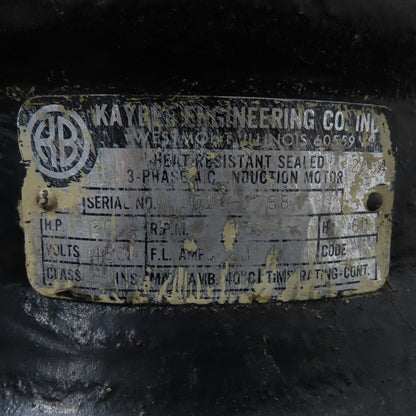 Kaybee Engineering 101V-1768 20HP Heat Resistant Sealed Motor 460V W/Fan Wheel