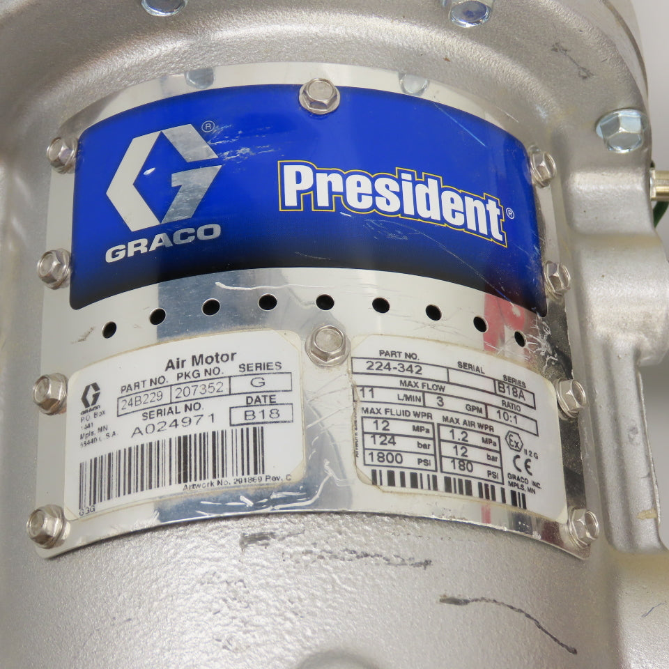 Graco 24B229 President 10:1 Pneumatic Piston Pump 1800PSI 3.0 GPM W/Suction Tube