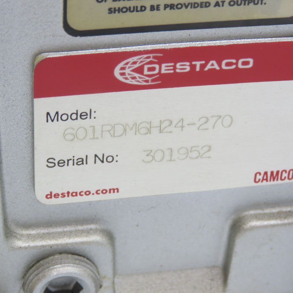 Camco 601RDM6H24-270 10:1 Roller Dial Index Drive .75kW 230/460V 6 Stop 270°