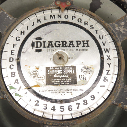 Diagraph 7/8" Manual Stencil Cutting Machine Cutter Cast Iron A-Z 1-9