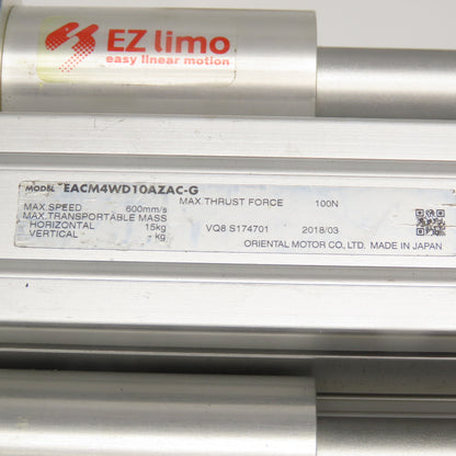 Oriental Motor EACM4D10AZAC-G 100mm Stroke Electronic Cylinder 5.69VDC