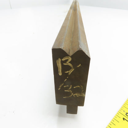 72-1/2" Long Press Brake 90° V-Forming Angle Die Block 1/2" Tang 3-3/8" Tall
