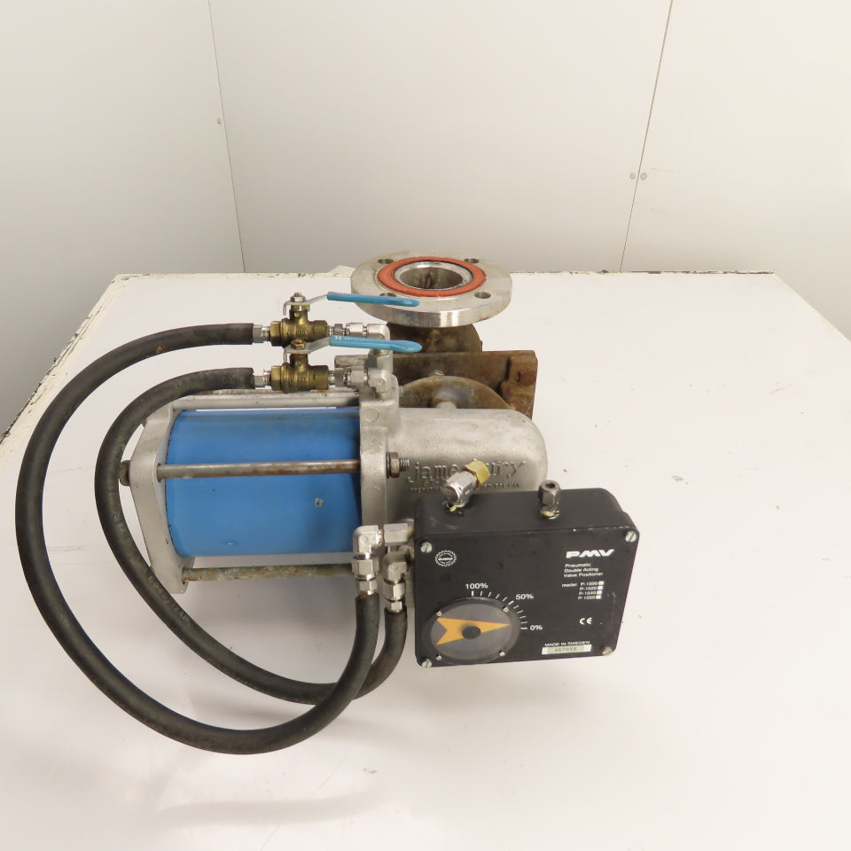 Jamesbury PMV P-1500 3" SS Ball Valve 150# Flanged Pneumatic Actuator Positioner