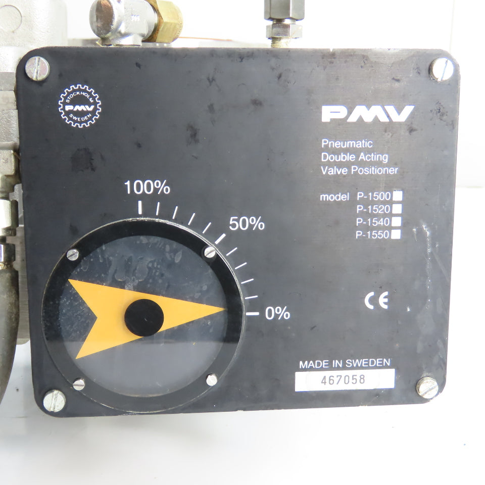 Jamesbury PMV P-1500 3" SS Ball Valve 150# Flanged Pneumatic Actuator Positioner