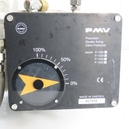Jamesbury PMV P-1500 3" SS Ball Valve 150# Flanged Pneumatic Actuator Positioner