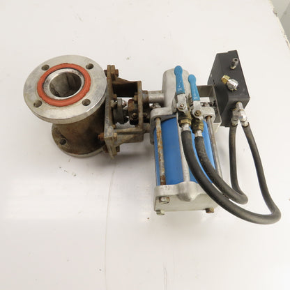 Jamesbury PMV P-1500 3" SS Ball Valve 150# Flanged Pneumatic Actuator Positioner