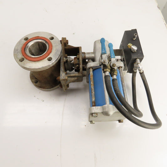 Jamesbury PMV P-1500 3" SS Ball Valve 150# Flanged Pneumatic Actuator Positioner