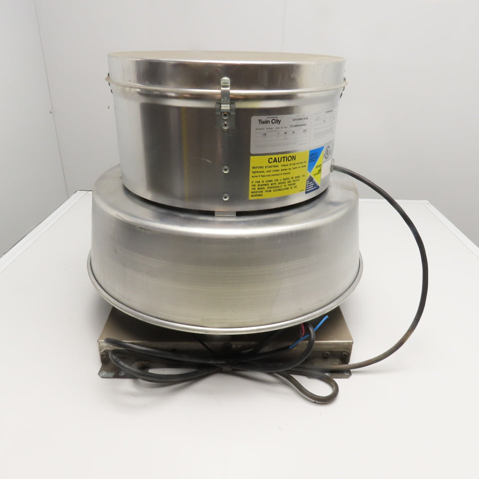 Twin City DCRD 115V 1Ph 1/8Hp Centrifugal Roof Exhauster Downblast Blo ...