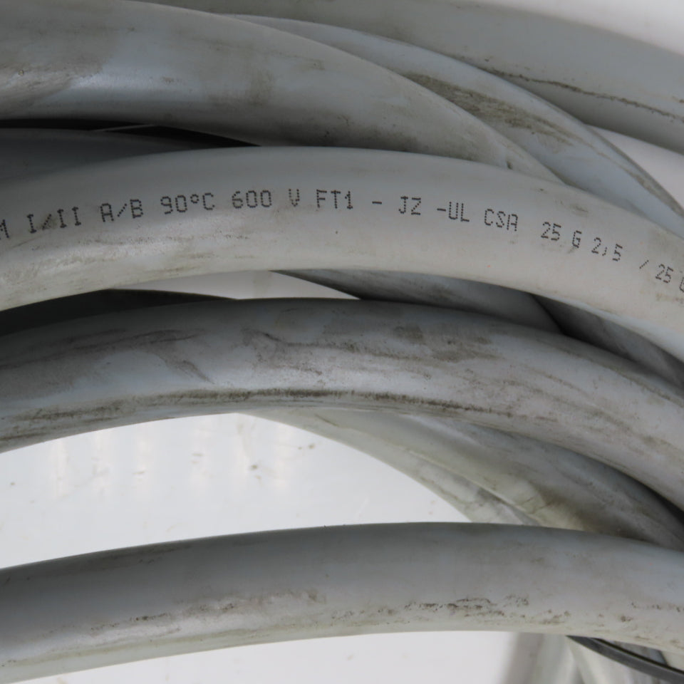 25 G 2.5 / 14 AWG 30' Long 25 Conductor 14 AWG Control Cable 600V Unshielded