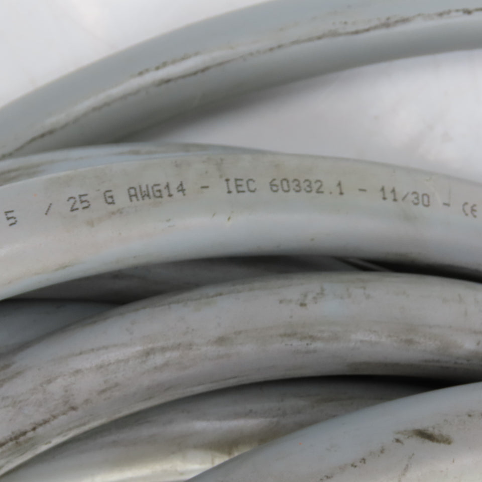 25 G 2.5 / 14 AWG 30' Long 25 Conductor 14 AWG Control Cable 600V Unshielded