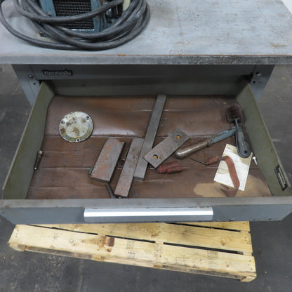 Schauer LA1C Speed Lathe 440V 1/4-1/2HP 3Ph 60Hz 3450RPM 1.1A W/Bench 36x20" Top
