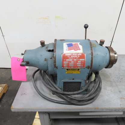 Schauer LA1C Speed Lathe 440V 1/4-1/2HP 3Ph 60Hz 3450RPM 1.1A W/Bench 36x20" Top