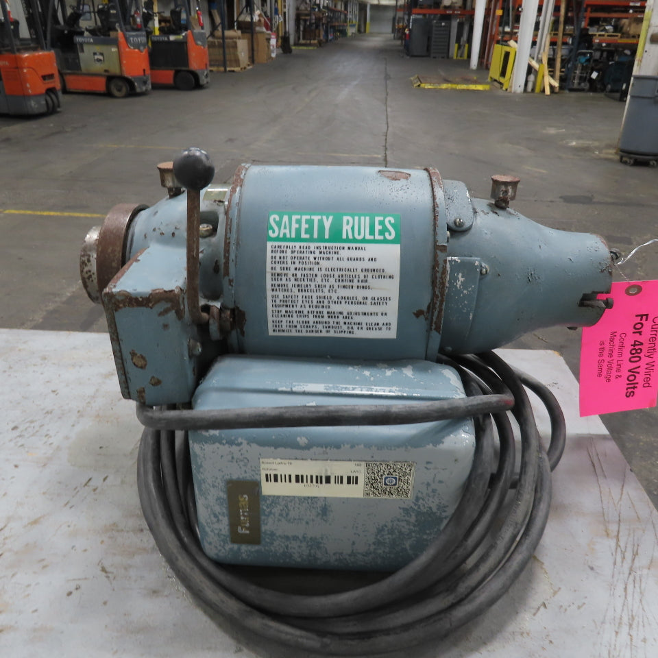 Schauer LA1C Speed Lathe 440V 1/4-1/2HP 3Ph 60Hz 3450RPM 1.1A W/Bench 36x20" Top