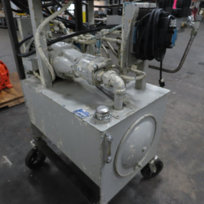 Cross CSEA50/PVB15 50 Gallon Hydraulic Power Unit 10HP 3Ph 230/460V W/Cart/Hoses
