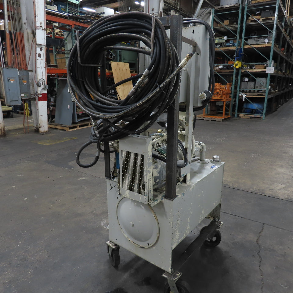 Cross CSEA50/PVB15 50 Gallon Hydraulic Power Unit 10HP 3Ph 230/460V W/Cart/Hoses