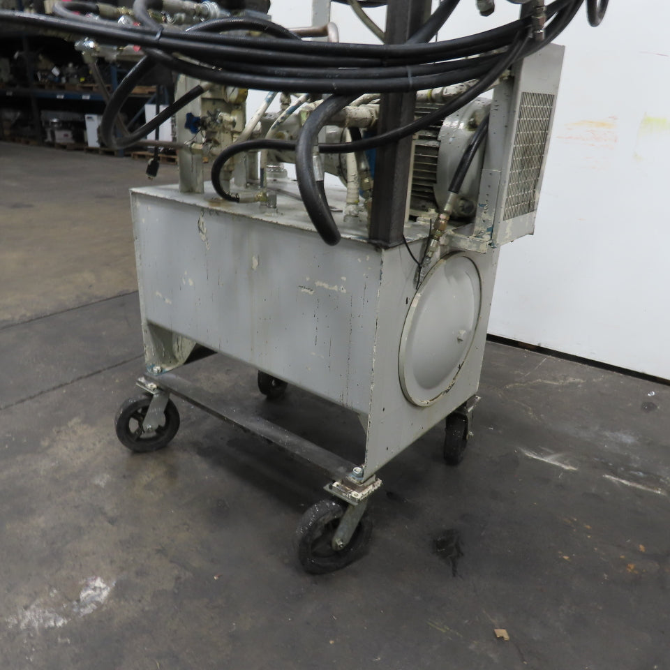 Cross CSEA50/PVB15 50 Gallon Hydraulic Power Unit 10HP 3Ph 230/460V W/Cart/Hoses