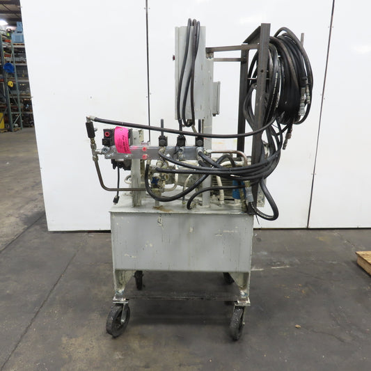 Cross CSEA50/PVB15 50 Gallon Hydraulic Power Unit 10HP 3Ph 230/460V W/Cart/Hoses