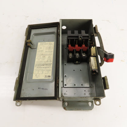 Square D HU361AWK 30A 3-Pole Non-Fusible Safety Disconnect Switch 600V 3R