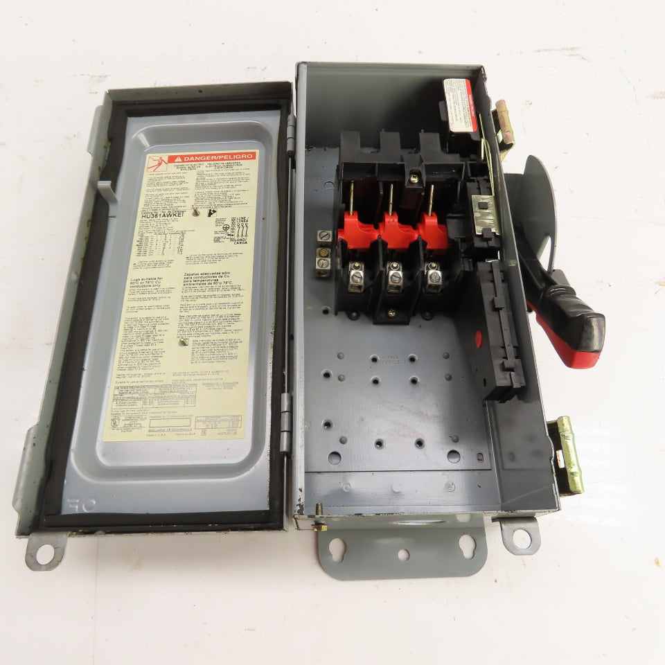Square D HU361AWKEI 30A 3-Pole Non-Fusible Safety Disconnect Switch 600V 3R